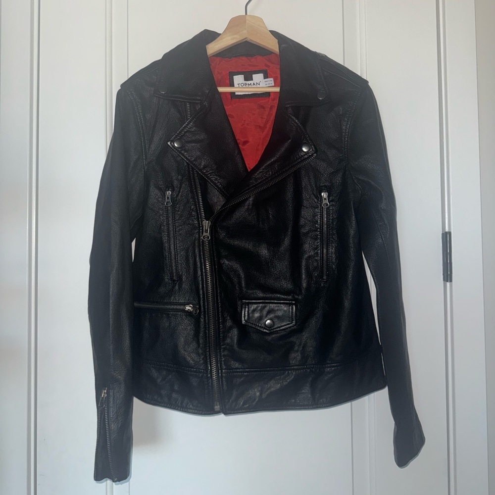 Topman real leather jacket (size S)